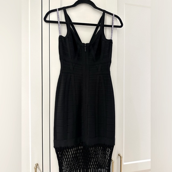 Herve Leger nadia lattice fringe bandage gown - Picture 5 of 9